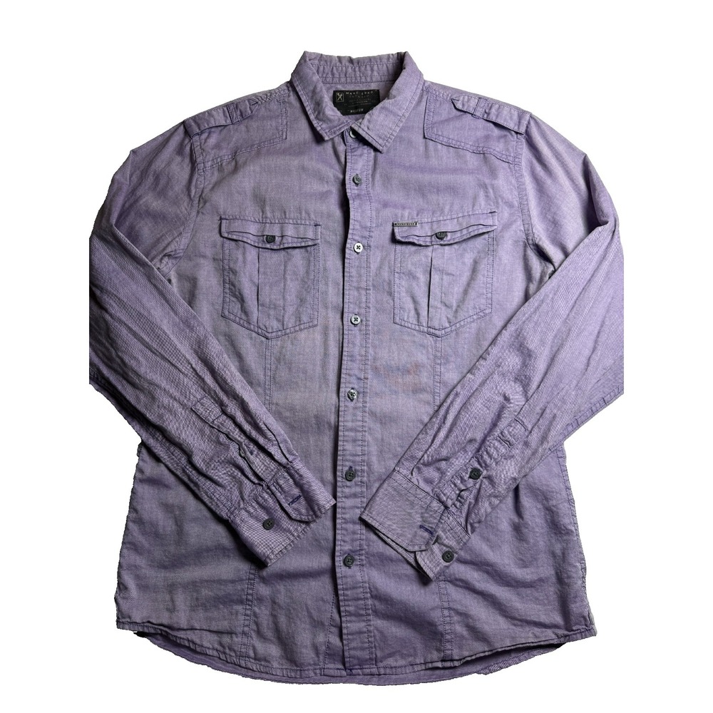 Marc Ecko Cut & Sew Men's Medium Purple Button Down Shirt Urban Y2K streetwear